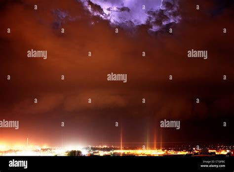 Lightning Above Bulging Front Severe Hi Res Stock Photography And