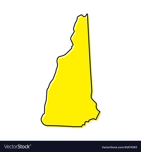 Simple Outline Map Of New Hampshire Is A State Vector Image