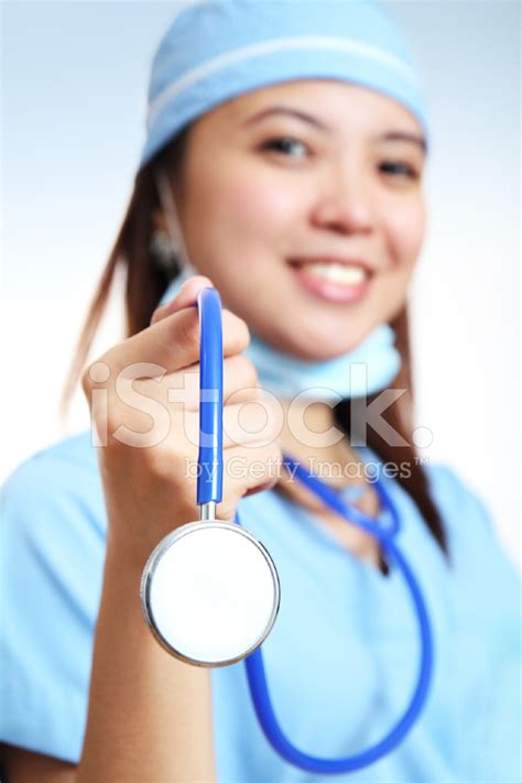 Nurse With Stethoscope Stock Photo Royalty Free Freeimages