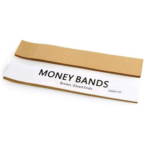 L Liked Pack Of 300 Blank Natural Kraft Brown Currency Straps Bill