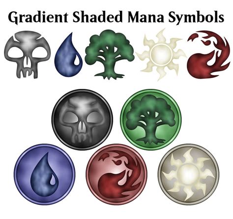 Mtg Gradient Shaded Mana Symbols By Alifeincolours On Deviantart