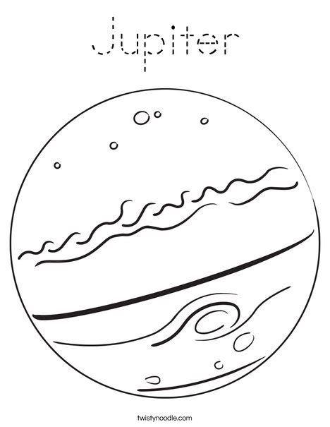 Jupiter Coloring Page Tracing Twisty Noodle