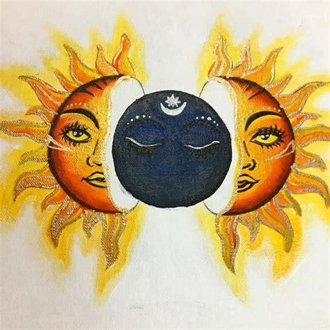 Zen Moon Within The Sun Acrylic Painting Original Etsy Etsy Art