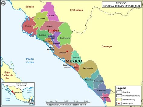 Sinaloa Mexico Map Sinaloa Map