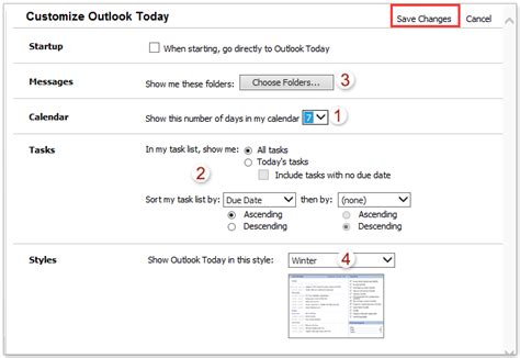 How To Customize Outlooks Today Pageform
