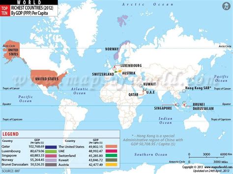 May 6, 2020 by m dixa. Map of the top 10 richest countries in the world by GDP ...