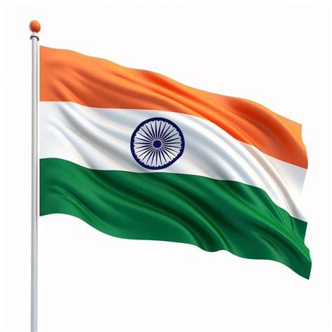 Premium Photo Waving India Flag Isolated On White