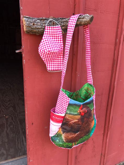 Essential Bag Upcycled Chicken Feed Bag First Three Etsy