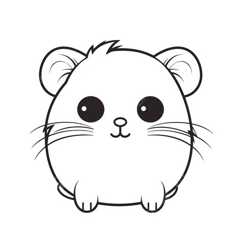 Coloriage De Hamster Mignon Au Crayon Sur Fond Blanc Dessin Desquisse Vecteur Png Dessin De