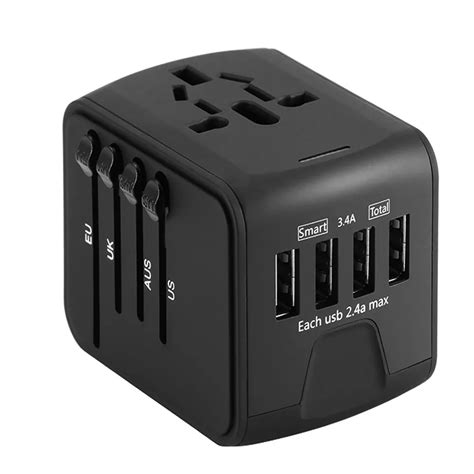 Universal Travel Charger Adapter 4 Usb Part And Type C Adapter