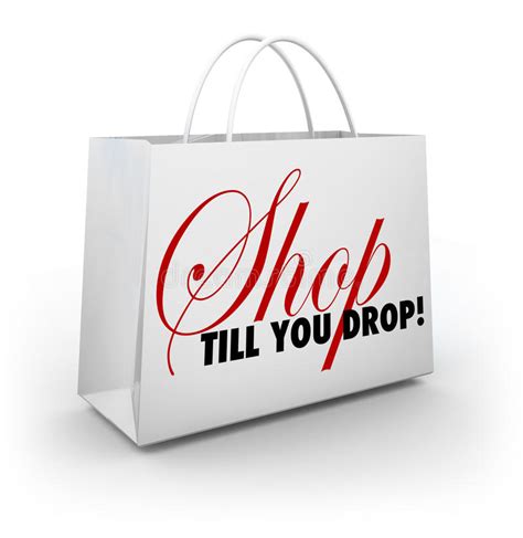 Shop Till You Drop Shopping Bag Verkaufs Rabatt Werbung Stock Abbildung