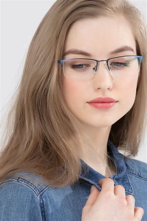 Furox Rectangle Navy Frame Eyeglasses Eyebuydirect Glasses For