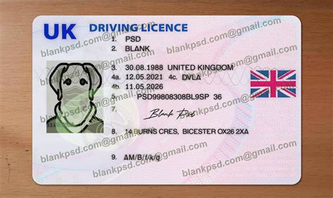 Fake Uk Driver License New V2 2021 Blank Psd