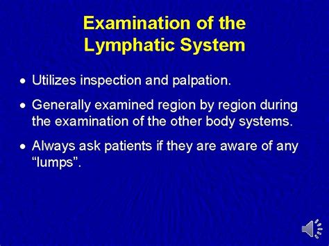 Lymph Nodes Examination Examination Of The Lymphatic System