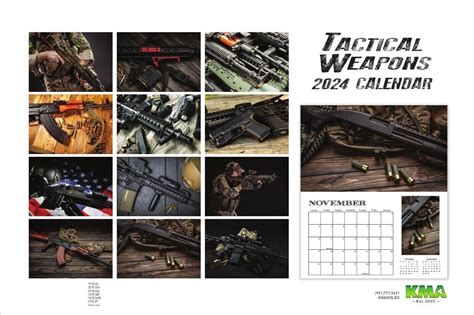 2024 Weapons Tactical Gun Calendar Sexy Guns Ar15 Ak47 Shotgun