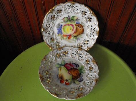 Vintage Lefton Fruit Plate Set Of 2 No268 Gold Trimmed Etsy Fruit