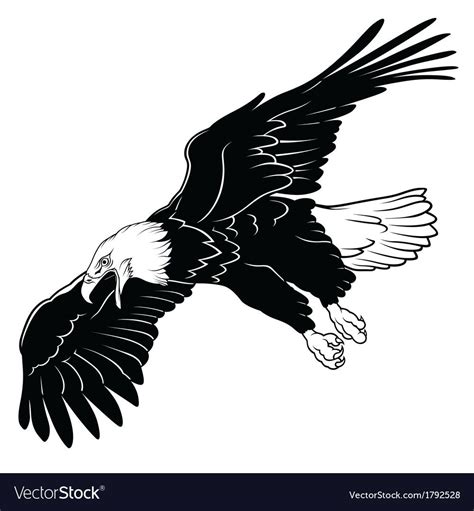 Flying Bald Eagle Royalty Free Vector Image Vectorstock Sponsored