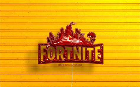Download Wallpapers Fortnite Logo 4k Red Realistic Balloons Games