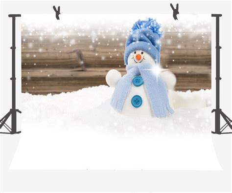 Greendecor Polyster Christmas Theme Background 7x5ft Cute White Snowman