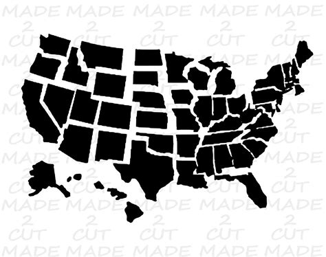 50 Separate States Svg File Usa Designs Individual States Etsy