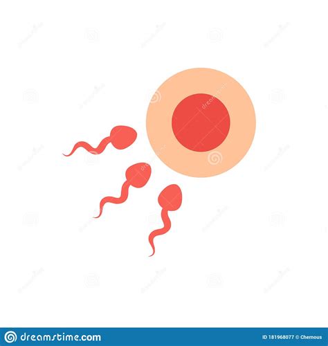 Sperm And Egg Flat Icon Vector Illustration Stock Illustration