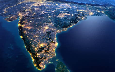 Download Wallpapers India Continent View From Space