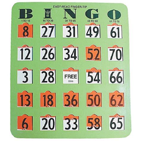 Easy Read Finger Tip Bingo Cards