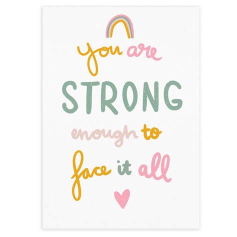 You Are Strong Enough Motivational Art Print By Ginger Pickle