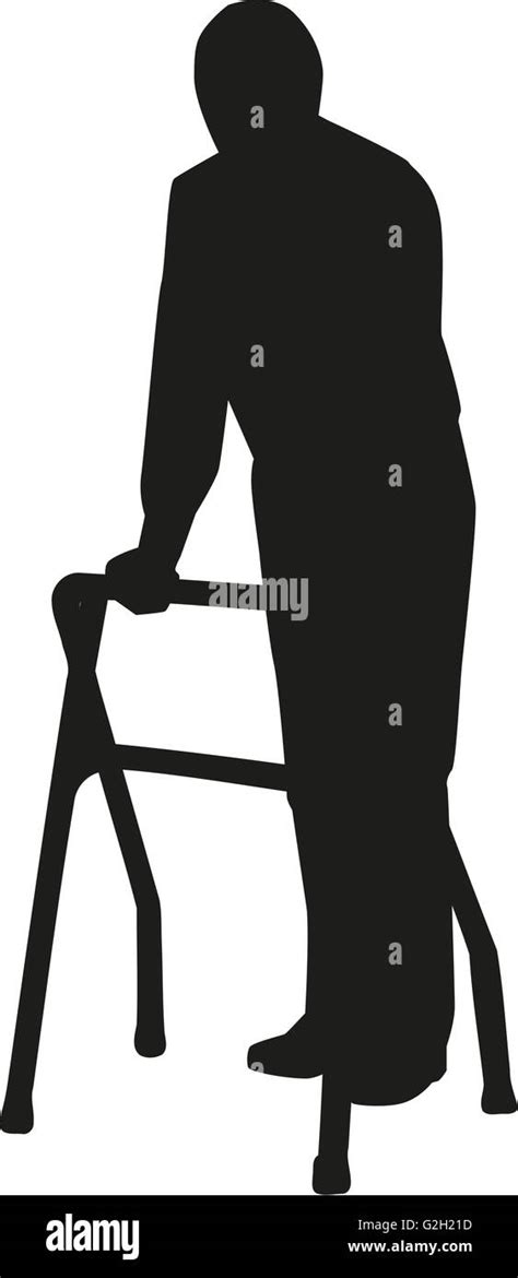 Silhouette Old Man Cane Hi Res Stock Photography And Images Alamy