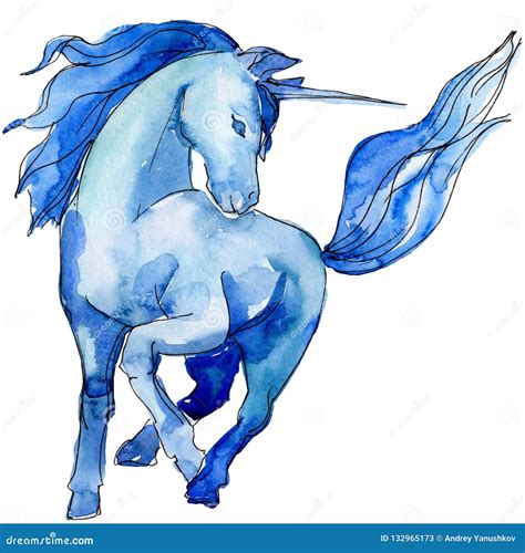 Cute Blue Unicorn Illustration And Merchandising Free Template Ppt