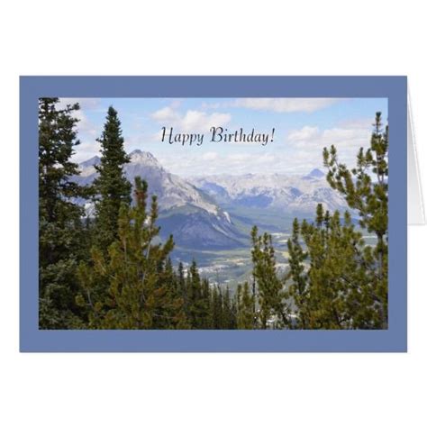 Happy Birthday Greeting Card With Mountains Birthday Greeting Cards