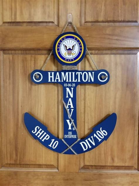 Personalized Us Navy Anchor Hotel Door Hanger Pir Sailor Etsy In 2021