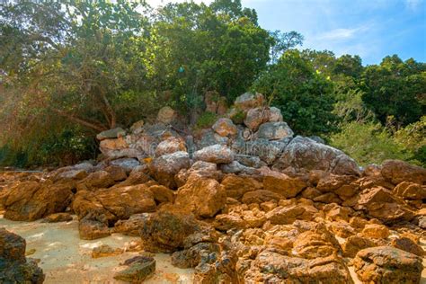 Rocky Island Coastal Scenery At Besar Island Or Pulau Besar In Mersing