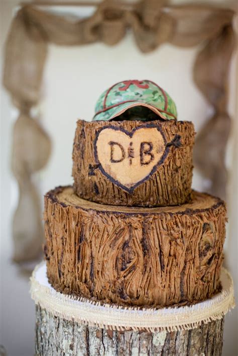 Stacked Tree Stump Wedding Cake