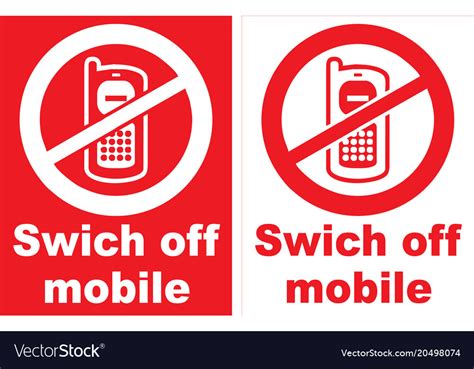 Turn Off Mobile Phone Sign Royalty Free Vector Image