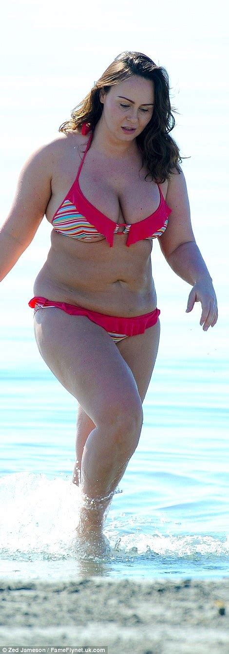 Chanelle Hayes Squeezes Her Ample Assets Into A Frilly Pink Bikini In