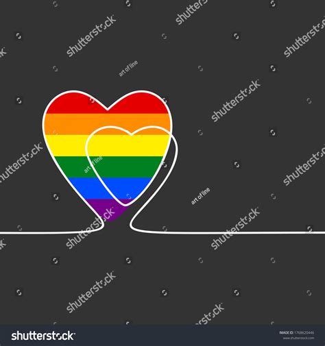 continuous line drawing heart lgbt gay stock vector royalty free 1768620446 shutterstock