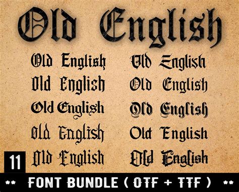 Old English Font Ttf Otf Bundle Cricut Silhouette Vintage Font