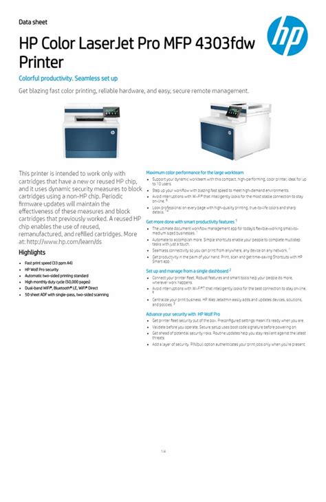 Hp Color Laserjet Pro Mfp 4303fdw Printer At Rs 98000piece Hp Laser