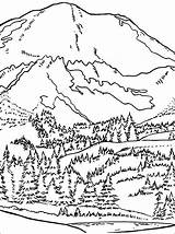 Coloring Mountain Mountains Printable Range sketch template