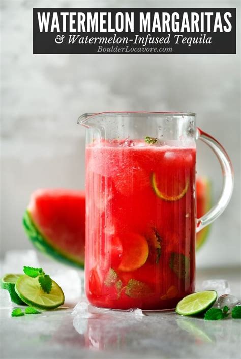 Watermelon Margaritas And Homemade Watermelon Infused Tequila