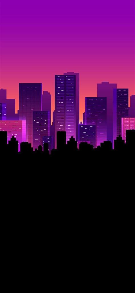 Simple Cityscape For Those With Dark And Vaporwave Themes Vaporwave