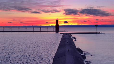 Waters Of Lake Michigan At Daybreak Image Free Stock Photo Public