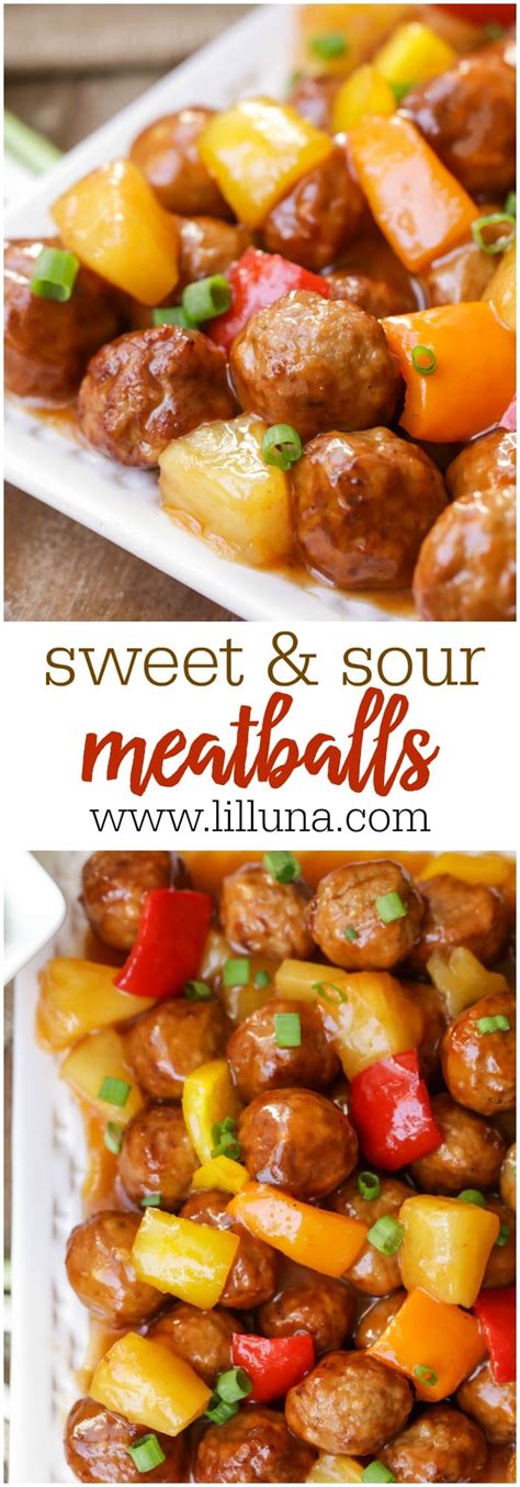 Easy Sweet And Sour Meatballs Recipe Lil Luna
