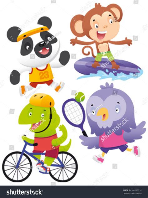 Animals Playing Sports Animal Sports Stock Vector 101633914 Shutterstock