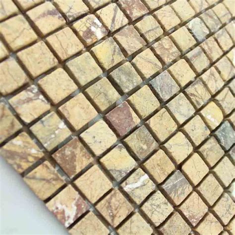 Stone Mosaic Tile Square Gold Pattern Washroom Wall Marble Backsplash
