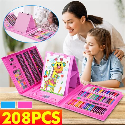 208 Pcs Art Set Kids Art Supplies Coloring Case Kit Painting And Drawing