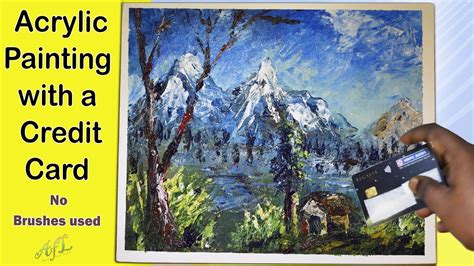 Awesome Painting With A Credit Card How To Create Acrylic Painting