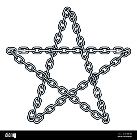 Illustration Of The Abstract Steel Chain Five Pointed Star Stock Vector