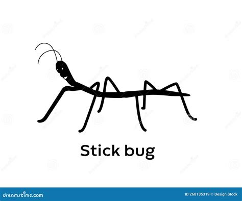 Stick Bug Isolated Vector Silhouettes Stock Illustration Illustration